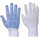 Portwest klassischer genoppter Handschuh weiß-blau