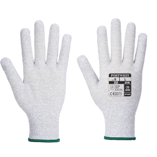 Portwest Antistatic Micro Dot Handschuh grau-weiss in vers. Größen
