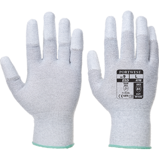 Portwest antistatischer PU Fingerspitzen Handschuh in der Farbe Grau und der Größe L