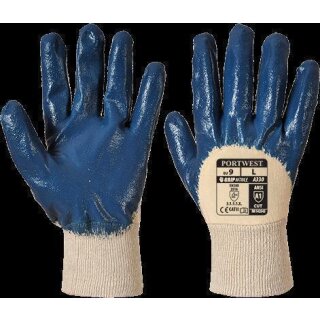 Portwest Nitrile dünner Strickbund Handschuh in der Farbe Gelb und der Größe XXL