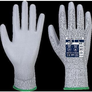 Portwest LR Cut PU-Handflächen Handschuh in der Farbe Grau und der Größe M