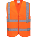 Portwest Warnschutz Reißverschluss Weste in der Farbe Orange und der Größe M