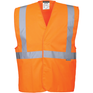 Portwest Warnschutz mit einfachem Band Weste in der Farbe Orange und der Größe L-XL