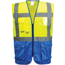 Portwest Warsaw Executive Weste in der Farbe Gelb-Royalblau und der Größe 3XL