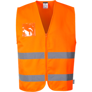 Portwest Warnschutz Polycotton Weste in der Farbe Orange und der Größe L