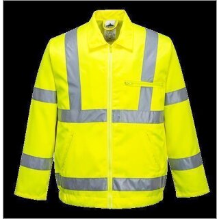 Portwest E040-P Warnschutz Polyester-Baumwolle Jacke in vers. Größen