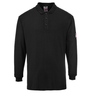 Portwest flammhemmend antistatisches Polo-Shirt in der Farbe Schwarz und der Größe L
