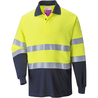 Portwest Warnschutz Polo-Shirt flammhemmend zweifarbig in der Größe L