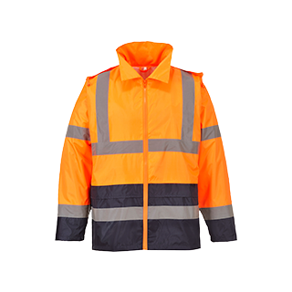 Portwest Warnschutz klassische Kontrast Jacke in der Farbe Gelb-Schwarz und der Größe S