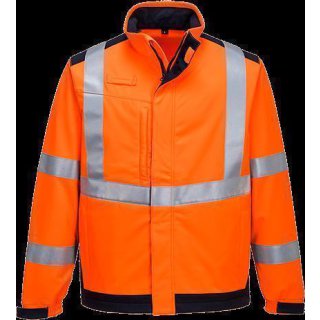 Portwest Modaflame Multinorm Arc Softshell-Jacke in der Farbe Orange-Marine und der Größe L