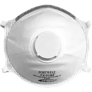 Portwest FFP3 Dolomit leichte Feinstaubmaske mit Ventil (10er Pack)