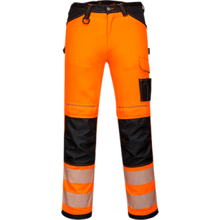 Portwest PW3 Warnschutz Arbeitshose in der Farbe Orange-Schwarz und der Größe UK38 EU54 F