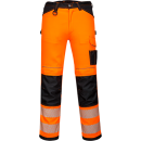 Portwest PW3 Warnschutz Arbeitshose in der Farbe Orange-Schwarz und der Größe UK34 EU50 F kurz
