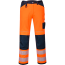 Portwest PW3 Warnschutz Arbeitshose in der Farbe Orange-Schwarz und der Größe UK34 EU50 F kurz