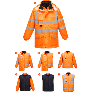 Portwest RT27-P Warnschutz 7in1 Jacke in vers. Größen