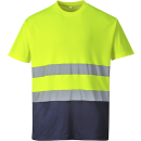 Portwest zweifarbig Baumwoll Comfort T-Shirt in der Farbe Orange-Marine und der Größe XL