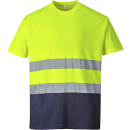 Portwest zweifarbig Baumwoll Comfort T-Shirt in der Farbe Orange-Marine und der Größe XL
