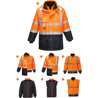 Portwest Warnschutz 7in1 Kontrast Jacke in vers. Farben