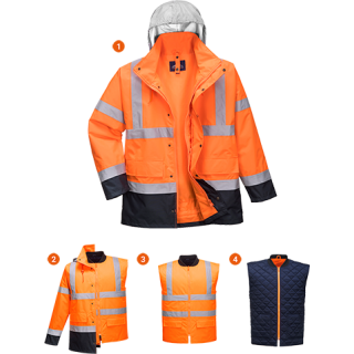 Portwest Warnschutz 4in1 Kontrast Jacke in vers. Farben