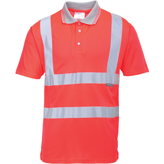 Portwest Warnschutz Polo-Shirt in der Farbe Rot und der Größe L