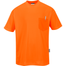 Portwest T-Shirt in Leuchtfarbe mit Brusttasche in der Farbe Orange und der Größe 4XL