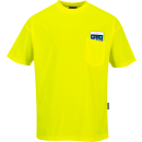 Portwest T-Shirt in Leuchtfarbe mit Brusttasche in der Farbe Orange und der Größe 5XL