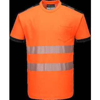 Portwest PW3 Warnschutz T-Shirt in der Farbe Orange-Marine und der Größe M