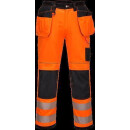 Portwest PW3 Warnschutz Hose mit Holstertaschen in der Farbe Gelb-Schwarz und der Größe UK28 EU44 F