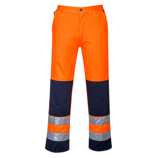 Portwest Seville Warnschutz Hose in der Farbe Orange-Marine und der Größe L