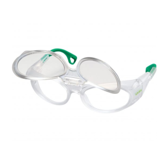 Uvex RX cd 5505 Schutzbrille mit Sehstärke flip-up Röntgenschutz in kristall matt/grün Scheibe 55mm