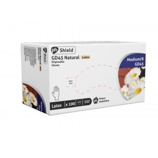 ph Shield GD45 natural Latex Einmal-Handschuh leicht gepudert 100Stk.