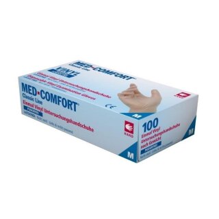 Med Comfort Classic Line Vinyl puderfrei Einmal-Untersuchungshandschuhe 100 Stk.
