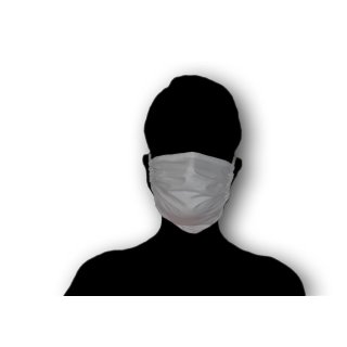 Mund-Nasen-Maske mit Silberchlorid beschichtet weiß Fixiergummi um Hinterkopf