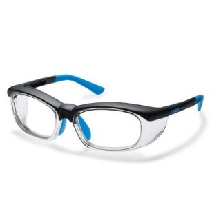 Uvex RX cd 5514 Schutzbrille mit Sehstärke in schwarz/blau Scheibe 53mm Gleitsicht Kunststoff CR39 mit Kratzfestbeschichtung