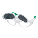 Uvex RX cd 5505 Schutzbrille mit Sehstärke flip-up Röntgenschutz in kristall matt/grün Einstärke für die Nähe Kunststoff CR39