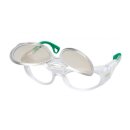 Uvex RX cd 5505 Schutzbrille mit Sehstärke flip-up CBR65 in kristall matt/ grün Gleitsicht Trivex