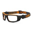 Uvex RX sp 5512 Schutzbrille mit Sehstärke in anthrazit/orange Einstärke für die Ferne Kunststoff CR39 mit Kratzfestbeschichtung