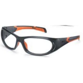 Uvex RX sp 5510 Schutzbrille mit Sehstärke in mattschwarz/orange Einstärke für die Ferne Kunststoff CR39 Hochbrechendes Material 1,6 inkl. Kratzfestbeschichtung