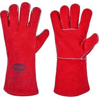 Strong Hand  RS 53  F  Handschuhe Rindspaltleder, rot