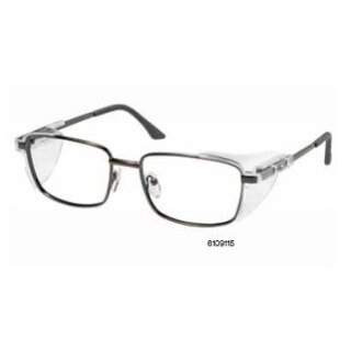 Uvex RX 5110 Schutzbrille mit Sehstärke Metallfassung in klassischer, eckiger Form in anthrazit Einstärke für die Ferne Polycarbonat inkl. Kratzfestbeschichtung