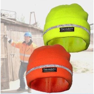 UPIXX LASSE Strickmütze mit 3M-Thinsulate- Futter, Reflexstreifen leuchtorange