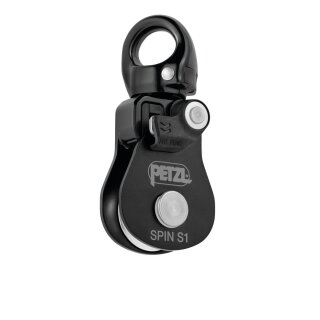 Petzl Spin S1 Umlenkrolle mit hohem Wirkungsgrad und integriertem Wirbel schwarz