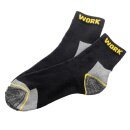 WORK Sneakersocke, schwarz-grau, (3 Paar), gelbe Kontrastnähte 43/46