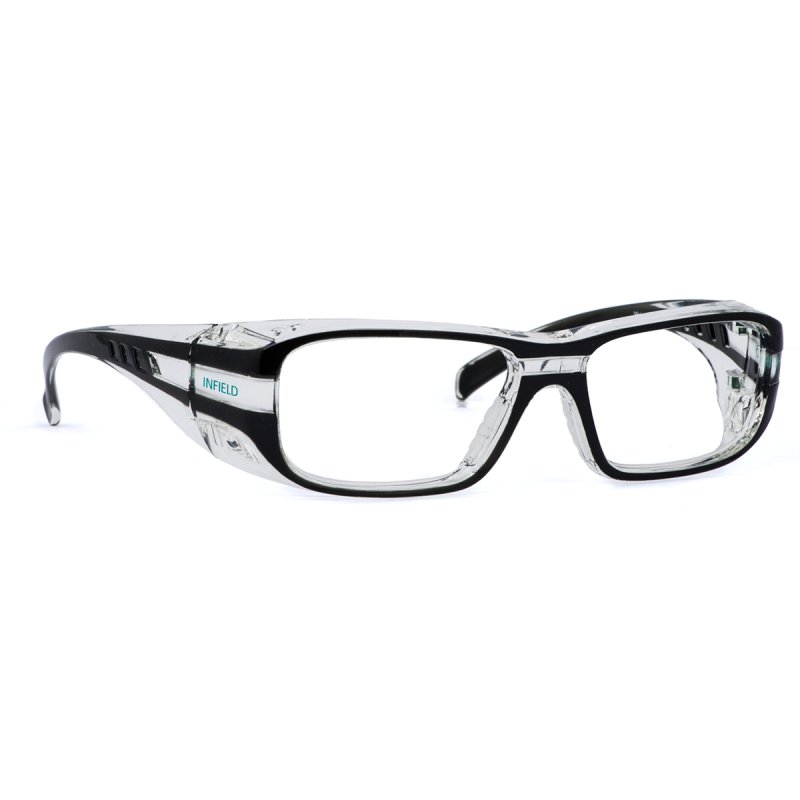 12 Infield Vision Schutzbrille schwarz-kristall Sehstärke mit