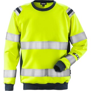 Fristads Flamestat High Vis Sweatshirt Kl. 3 7076 SFLH Warnschutz-Gelb/Marine 8 Größen