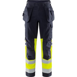 Fristads Flamestat High Vis Stretch-Handwerkerhose, Kl. 1 2163 ATHF Warnschutz-Gelb/Marine 25 Größen