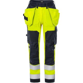 Fristads Flamestat High Vis Handwerker Stretch Hose Kl. 2 Damen 2164 ATHF Warnschutz-Gelb/Marine 9 Größen