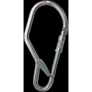 DeltaPlus AM027 Karabiner mit großer Öffnung und einer Öse zum Einhaken Stahl Einzelgrösse