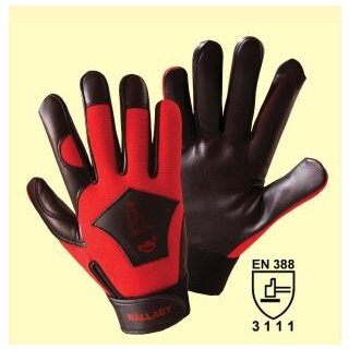 griffy WALLABY Anilin-Nappalederhandschuh,wasserabw. mit rotem Elasthan-Handrücken Gr. 8 Abverkauf
