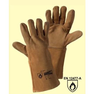 1 Paar MIG-MAG Schweisser Leder Handschuhe Gr.10  Grill-Camping KEVLAR DW303 
